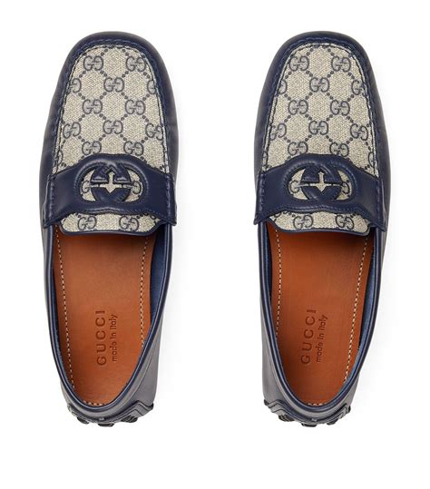 gucci mens shoes thunder blue blak zip|Gucci loafers for men.